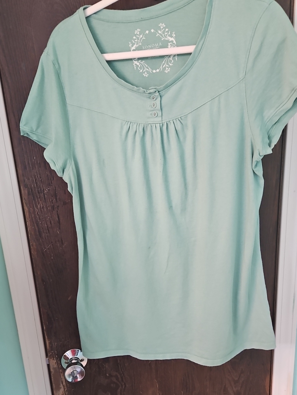 Sonoma Short Sleeve Scoop Neck Top in Mint